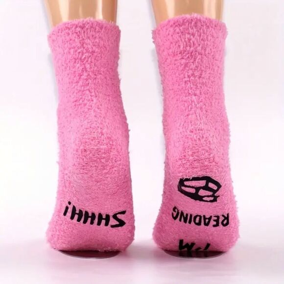 ✨🆕✨ Unisex Thickened Fleece Novelty Socks, Funny SHHH! I Am Reading Socks 🧦 ✨ - Picture 6 of 8